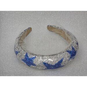 Blue & Silver Star Rhinestone Padded Headband